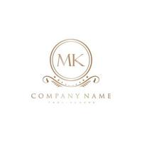 mk brief eerste met Koninklijk luxe logo sjabloon vector