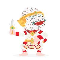 Hanuman Thaise karakter cartoon vector