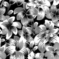 verlaagt achtergrond naadloos patroon met tropisch bladeren en bloemen planten gebladerte Aan licht. monochromatisch bloemen achtergrond. natuur behang. oerwoud fabriek. bloemen element voor tropisch afdrukken. herfst vector