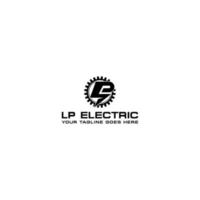 lp initieel en elektrisch logo ontwerp vector