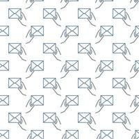 hand- met envelop vector lijn minimaal naadloos patroon