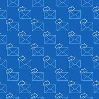 antwoord naar e-mail bericht concept blauw lijn naadloos patroon vector