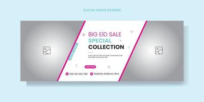 eid uitverkoop sociaal media banier merk Promotie ontwerp. en kleren uitverkoop Aan sociaal media. achtergrond, en web banier vrij vector