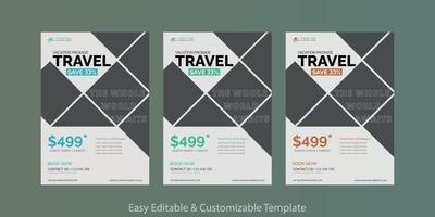 reizen poster of folder brochure brochure ontwerp voor een modern reizen agentschappen. promotionele zomer vakantie reizen folder vector