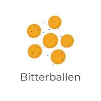 Nederlands bitterballen illustratie logo Aan wit achtergrond vector