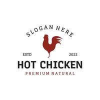 heet kip en kip been logo sjabloon ontwerp, logo voor restaurant, gebakken kip, snel voedsel en bedrijf. vector