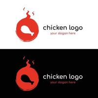 heet kip en kip been logo sjabloon ontwerp, logo voor restaurant, gebakken kip, snel voedsel en bedrijf. vector