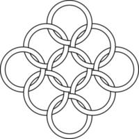 logo patroon in elkaar grijpende ringen kettingmail element vector