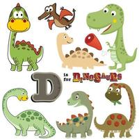 vector reeks van dinosaurussen tekenfilm in verschillend poses