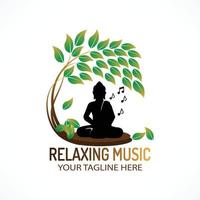 ontspannende muziek- logo sjabloon ontwerp vector