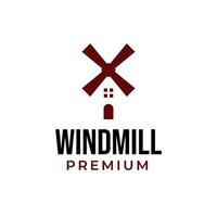 vector windmolen huis logo ontwerp concept illustratie idee