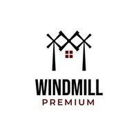 vector windmolen huis logo ontwerp concept illustratie idee