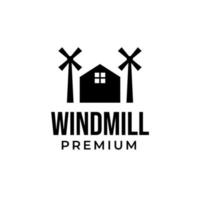 vector windmolen huis logo ontwerp concept illustratie idee