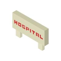 isometrisch ziekenhuis belettering symbool op witte achtergrond vector