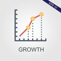 groei omzet groei analyse groei bars en grafieken icoon concept vector