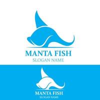 manta vis of pijlstaartrog logo ontwerp vector wijnoogst illustratie vleet vis oceaan