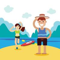 zomer vector illustratie concept van geluk en vakantie achtergrond