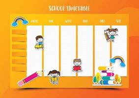 school tijdschema onderwijs vector ontwerpsjabloon achtergrond