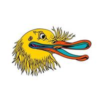 agressieve kiwivogel graffiti kleur vector