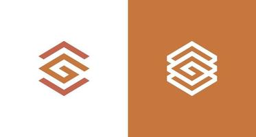 abstract letter g zeshoek logo met pijl op en neer