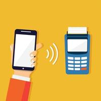 transacties met mobiel betalingen vector