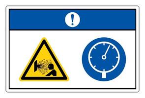 gevaar onder druk apparaat symbool teken op witte achtergrond vector