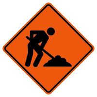 mannen werken weg, in aanbouw verkeer weg symbool teken isoleren op witte achtergrond, vector illustratie