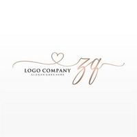 eerste zq vrouwelijk logo collecties sjabloon. handschrift logo van eerste handtekening, bruiloft, mode, juwelen, boetiek, bloemen en botanisch met creatief sjabloon voor ieder bedrijf of bedrijf. vector