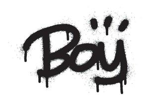 graffiti jongen woord en symbool gespoten in zwart vector