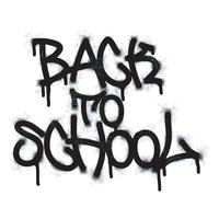 graffiti terug naar school- woord en symbool gespoten in zwart vector