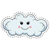 schattig wolk tekenfilm illustratie grafisch vector