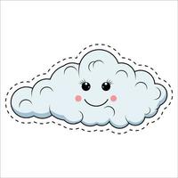 schattig wolk tekenfilm illustratie grafisch vector