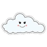 schattig wolk tekenfilm illustratie grafisch vector