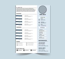 modern minimalistische CV sjabloon met vector ontwerp