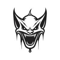 vampier, logo concept zwart en wit kleur, hand- getrokken illustratie vector
