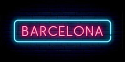 barcelona neon teken. helder licht uithangbord. vector