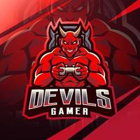 duivels gamer esport mascotte logo ontwerp vector