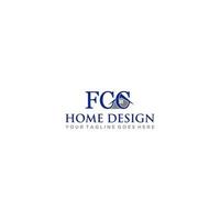 fcc brief met huis logo ontwerp vector