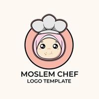moslim chef tekenfilm logo vector