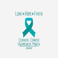 januari is een cervicaal kanker bewustzijn maand. gezondheidszorg, geneeskunde en vroeg het voorkomen concept. vector