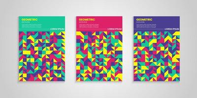 kleurrijke geometrische covers achtergrond set vector