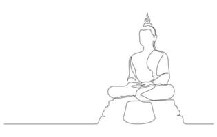 Boeddha lijn kunst doorlopend lijn tekening vector