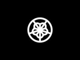 schoonheid bloem logo ontwerp vector sjabloon. yoga meditatie logomerk illustratie. kan vertegenwoordigen spa, hotel, boetiek, bloemen, mandala, ster, eco.