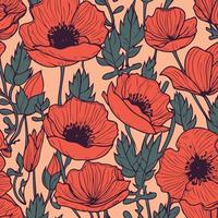 rood papaver bloemen achtergrond vector