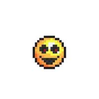 verschrikking glimlach hoofd in pixel kunst stijl vector
