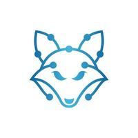dier vos hoofd lijn technologie gemakkelijk logo vector