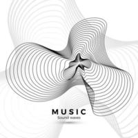 geluid Golf sjabloon. zwart en wit illustratie voor uw muziek- album ontwerp. abstract radiaal digitaal signaal het formulier. vector