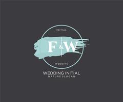 eerste fw brief schoonheid vector eerste logo, handschrift logo van eerste handtekening, bruiloft, mode, juwelen, boetiek, bloemen en botanisch met creatief sjabloon voor ieder bedrijf of bedrijf.