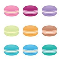 negen macarons set vector