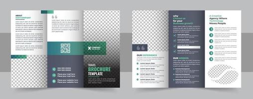 drievoud reizen brochure sjabloon, creatief en professioneel reizen agentschap drievoud brochure lay-out vector